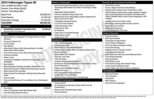 2024 Volkswagen Tiguan 2.0T SE