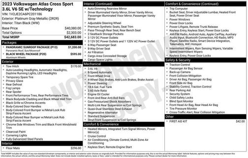 2023 Volkswagen Atlas Cross Sport 3.6L V6 SE w/Technology