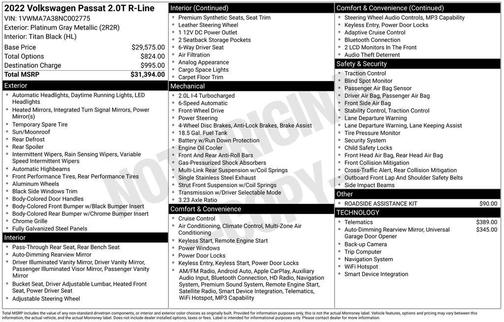 2022 Volkswagen Passat 2.0T R-Line