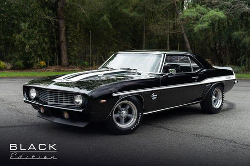 Black with White Stripes 1969 Chevrolet Camaro SS