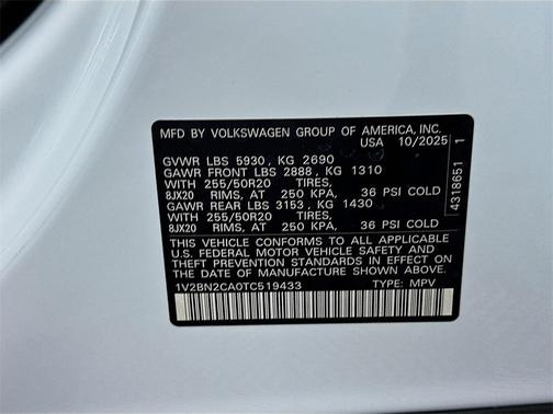 2026 Volkswagen Atlas 2.0T SEL