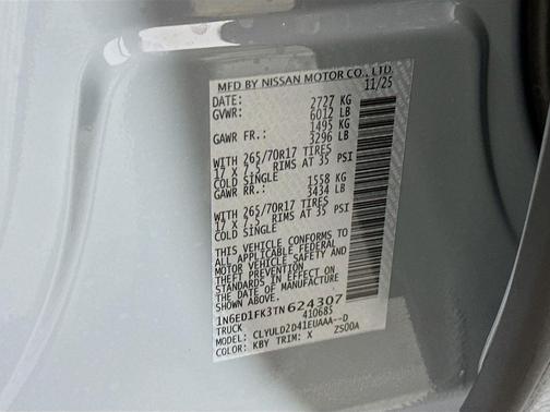 Boulder Gray Metallic 2026 Nissan Frontier PRO-4X