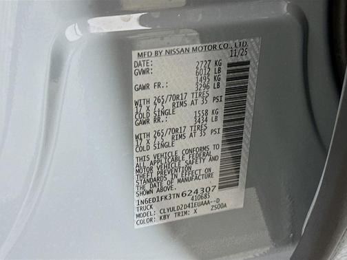 Boulder Gray Metallic 2026 Nissan Frontier PRO-4X