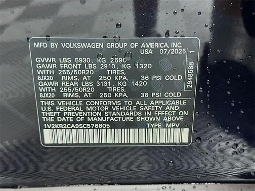 2025 Volkswagen Atlas 2.0T SE