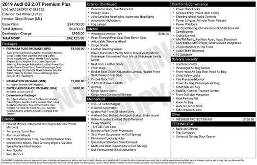 2019 Audi Q3 2.0T QUATTRO PREMIUM