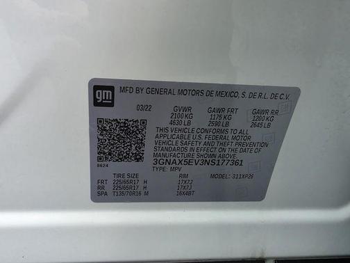 Summit White 2022 Chevrolet Equinox LS