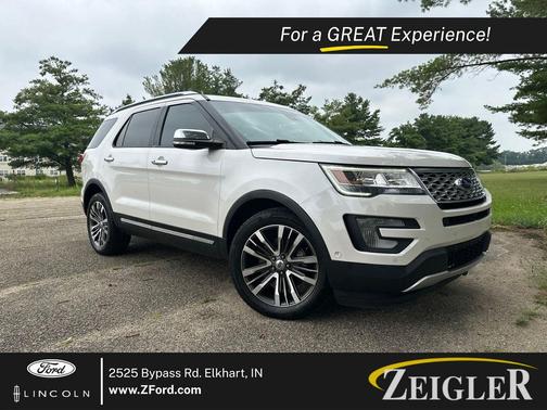 White Platinum Clearcoat Metallic 2016 Ford Explorer Platinum