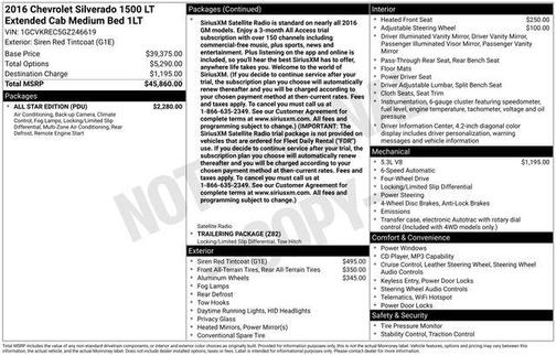 2016 Chevrolet Silverado 1500 1LT