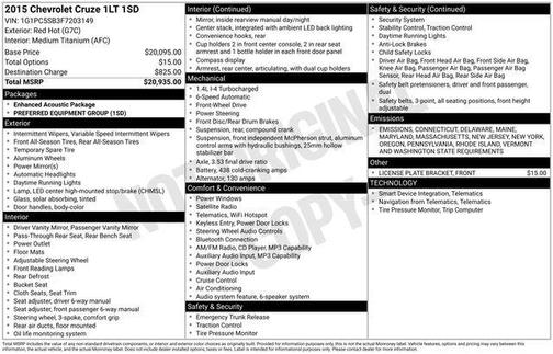 2015 Chevrolet Cruze 1LT