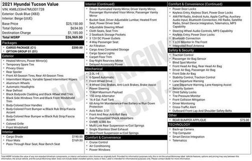 Dusk Blue 2021 Hyundai TUCSON Value
