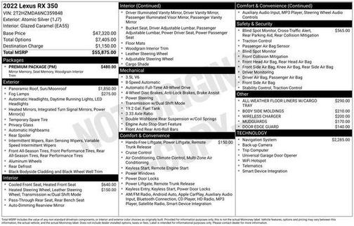 2022 Lexus RX 350 Base