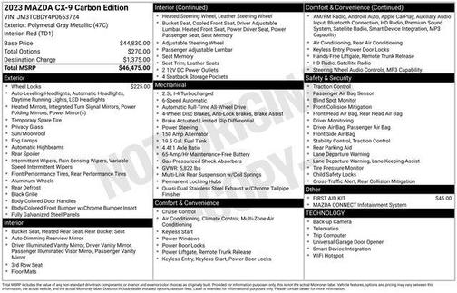 Polymetal Gray Metallic 2023 Mazda CX-9 Carbon Edition