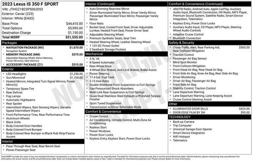 2023 Lexus IS 350 Base
