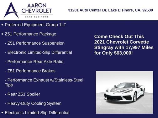 2021 Chevrolet Corvette Stingray w/1LT