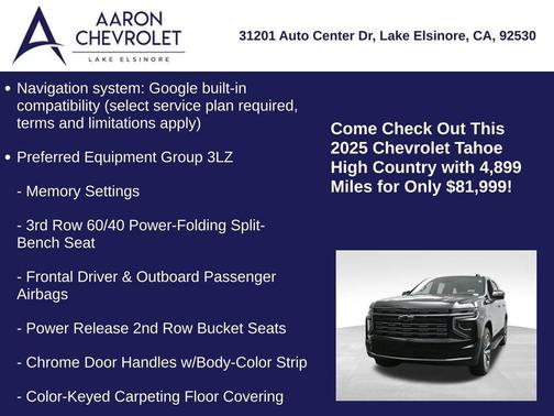 2025 Chevrolet Tahoe 4WD High Country