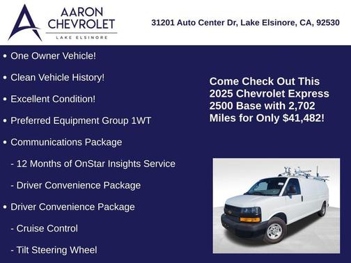 2025 Chevrolet Express 2500 RWD 2500 Extended Wheelbase WT