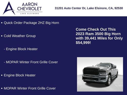 2023 RAM 3500 Big Horn Crew Cab 4x4 8' Box