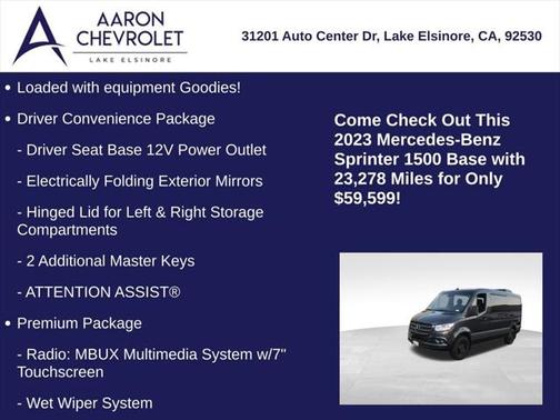 2023 Mercedes-Benz Sprinter 1500 Standard Roof 4-Cyl Gas