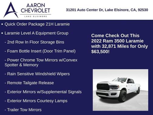 2022 RAM 3500 Laramie Crew Cab 4x4 8' Box