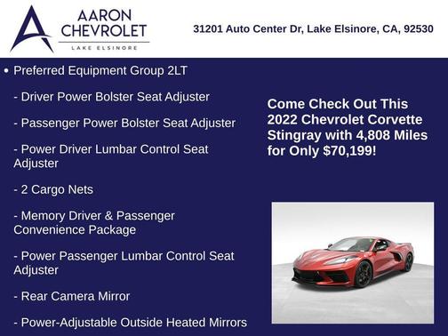 2022 Chevrolet Corvette Stingray w/2LT