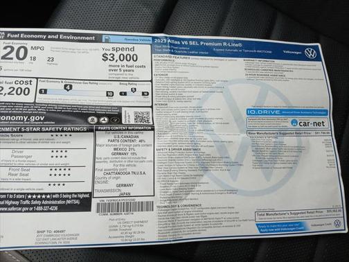 2023 Volkswagen Atlas 3.6L SEL Premium