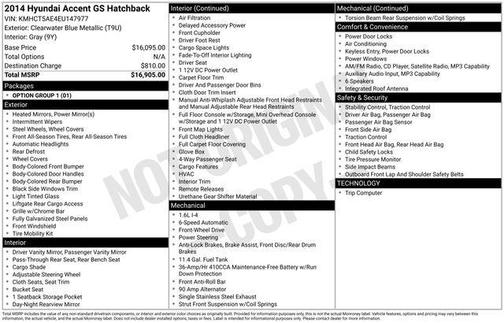 Clearwater Blue Metallic 2014 Hyundai Accent GS