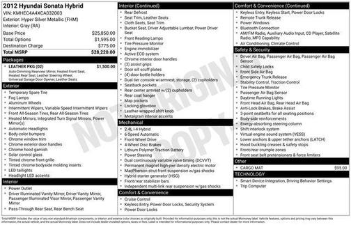 Hyper Silver Metallic 2012 Hyundai SONATA Hybrid Base