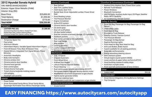Hyper Silver Metallic 2012 Hyundai SONATA Hybrid Base