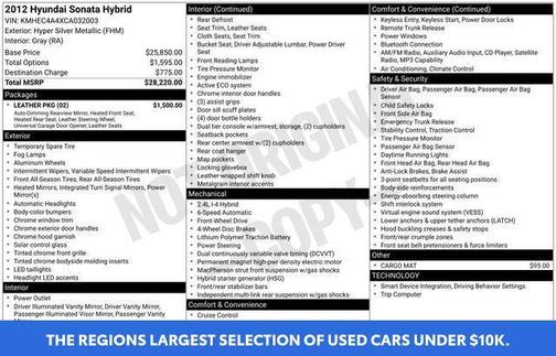Hyper Silver Metallic 2012 Hyundai SONATA Hybrid Base