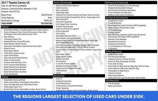 Celestial Silver Metallic 2017 Toyota Camry LE