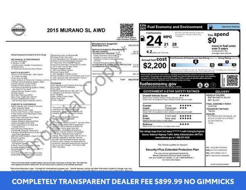 Magnetic Black Metallic 2015 Nissan Murano SL