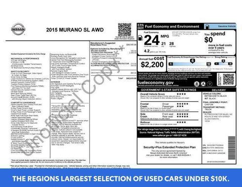 Magnetic Black Metallic 2015 Nissan Murano SL