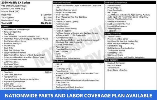 Clear White 2020 Kia Rio LX