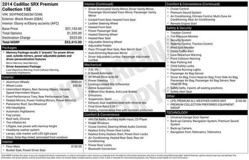 Black Raven 2014 Cadillac SRX Premium Collection