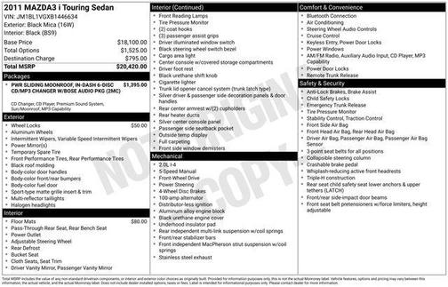 Black Mica 2011 Mazda Mazda3 i Touring