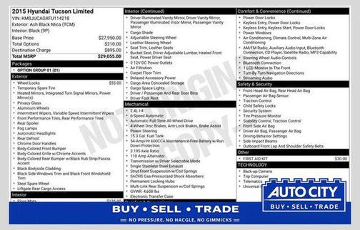 Ash Black Mica 2015 Hyundai TUCSON Limited