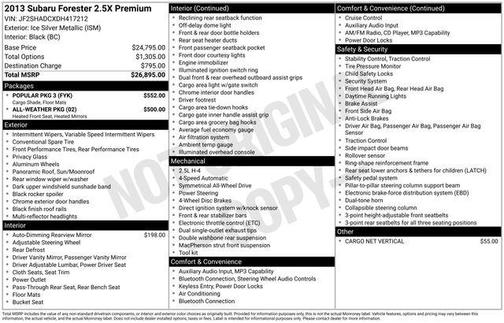 Ice Silver Metallic 2013 Subaru Forester 2.5X Premium