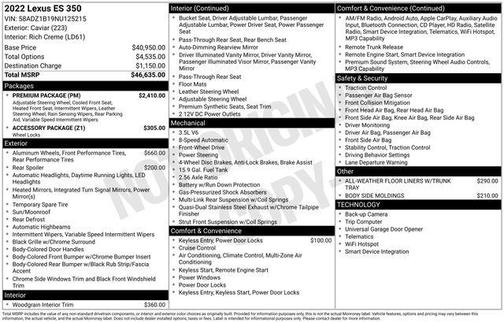 Cloudburst Gray 2022 Lexus ES 350 Base