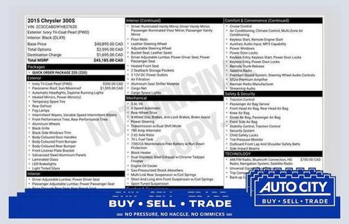 Ivory Tri-Coat Pearl 2015 Chrysler 300 S