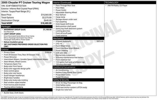 Blaze Red Crystal Pearlcoat/Black Cloth Top 2005 Chrysler PT Cruiser Touring