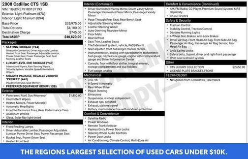 Light Platinum 2008 Cadillac CTS Base