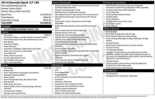 Denim Metallic 2014 Chevrolet Spark 1LT
