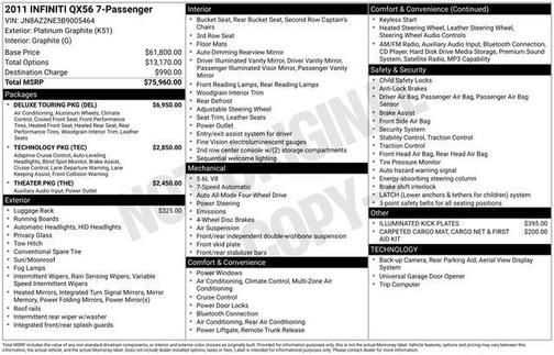Platinum Graphite 2011 INFINITI QX56 Base