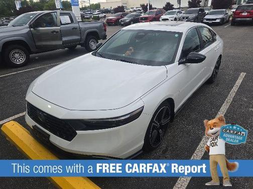 White 2025 Honda Accord Hybrid Sport