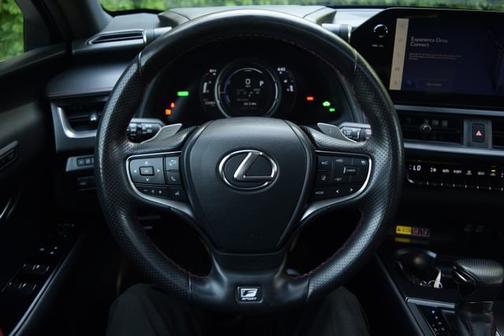 Ultrasonic Blue Mica 2.0 with Obsidian Roof 2023 Lexus UX 250h F SPORT Handling