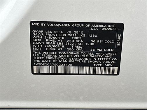 2025 Volkswagen Atlas Cross Sport 2.0T SE