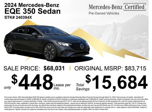 2024 Mercedes-Benz EQE 350 Base 4MATIC