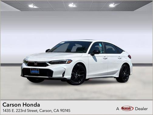 Platinum White Pearl 2025 Honda Civic Hybrid Sport