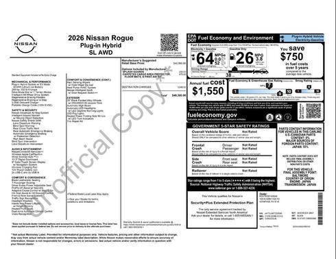 Gray 2026 Nissan Rogue SL