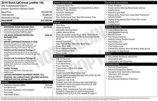 2016 Buick LaCrosse Leather